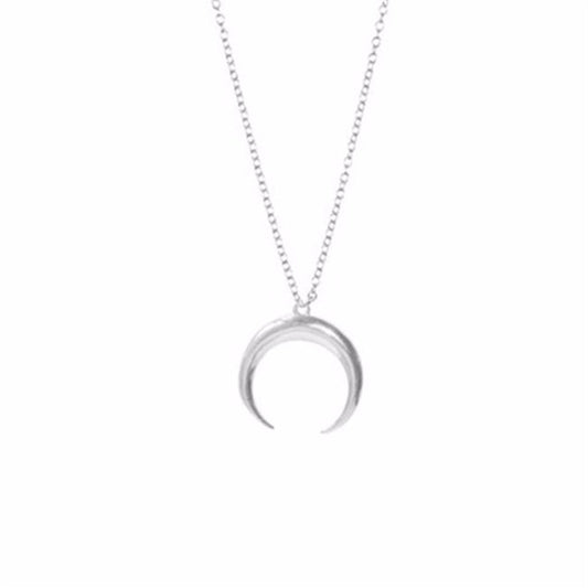 Silver Crescent Moon Necklace