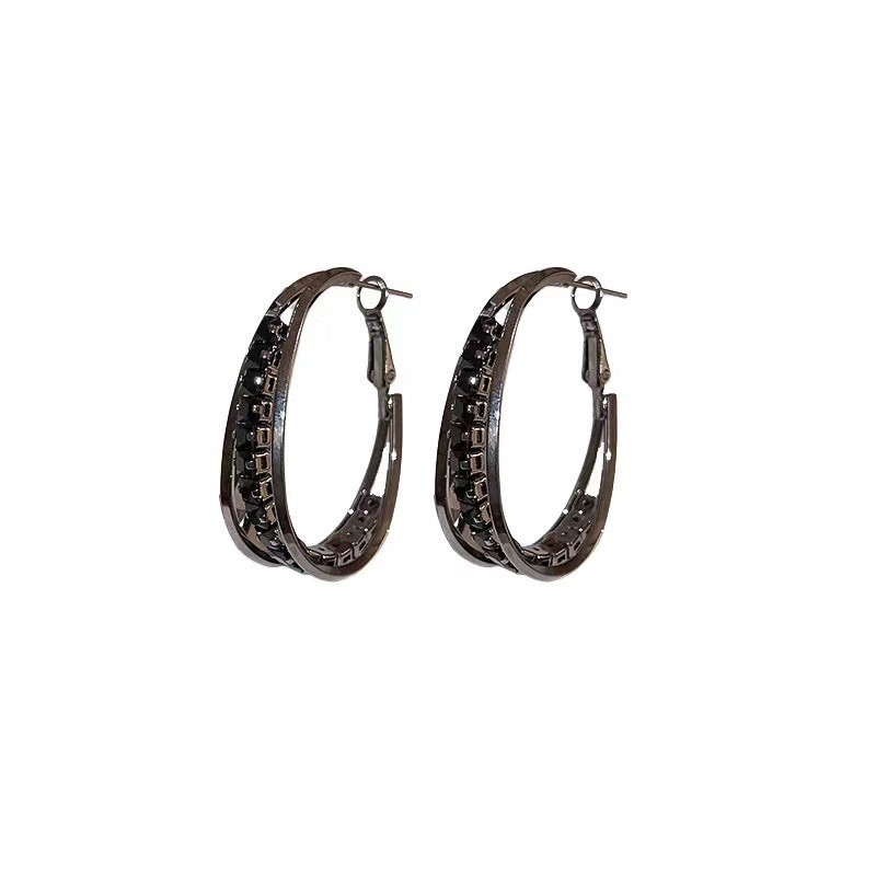 Double Silver Hoop Earrings